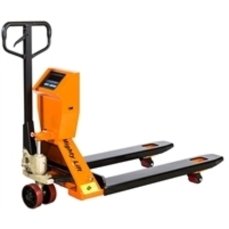 CASTERHQ SPT50 Scale Pallet Jack, Wheels Polyurethane on Steel, 27" Width, 4 SPT50